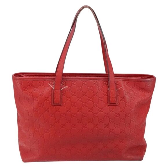 GUCCI GG Canvas Guccissima Tote Bag Leather Gold Red 211137 Auth 146617 - Picture 3 of 16
